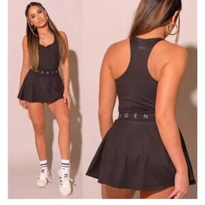 Agent 84 Buttersoft Tennis Skirt Athletic Micro Skort Black Women's Size Large